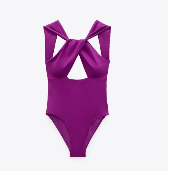 Zara Purple One Piece Swimsuit - Picture 6 of 6
